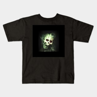 Creepy Red Eye Skull Skeleton Head Kids T-Shirt